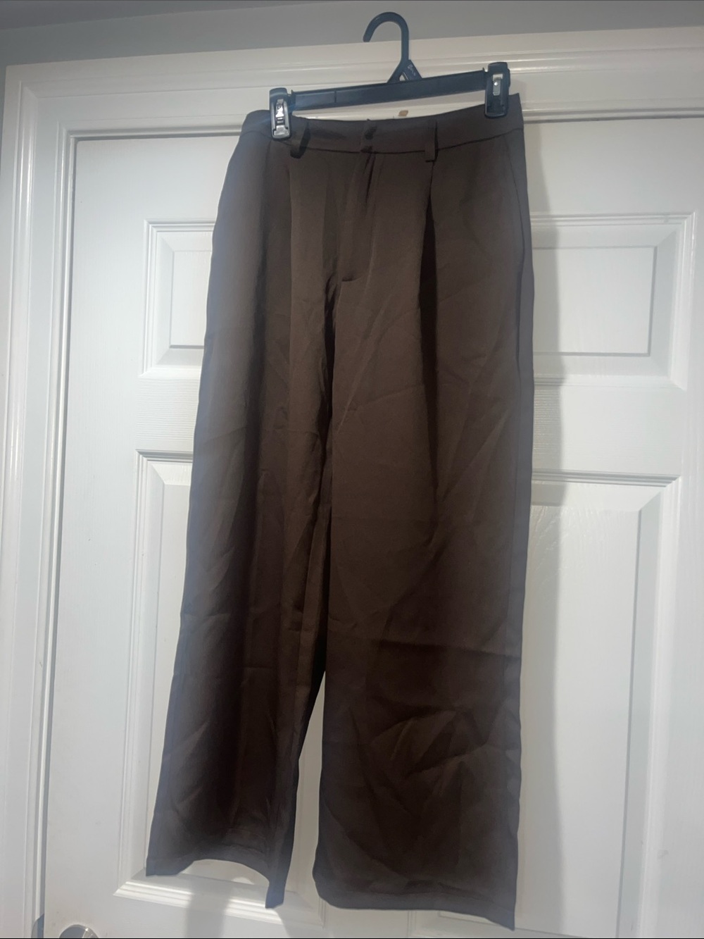 SHEIN Brown Wide-Leg Dress Pants
